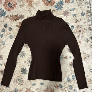 Spenser Jeremy Ribbed Turtleneck Sweater - Brown